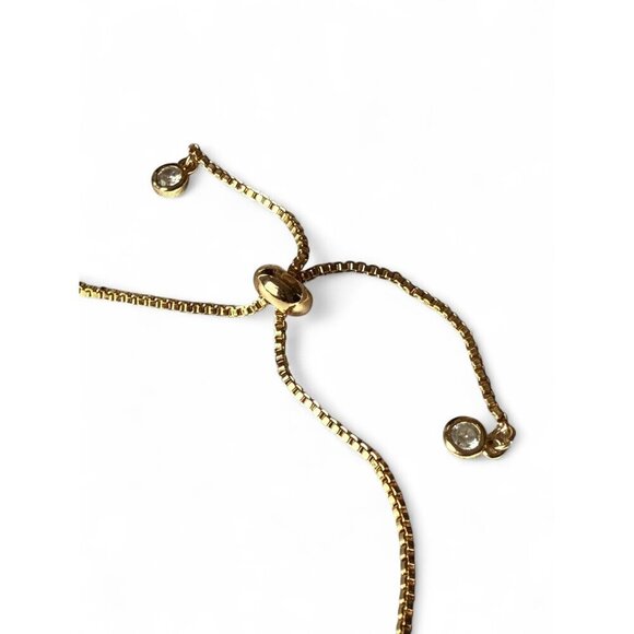 Reimagined Wood Gold Tone Lariat Bracelet and Earring Set - Picture 5 of 7